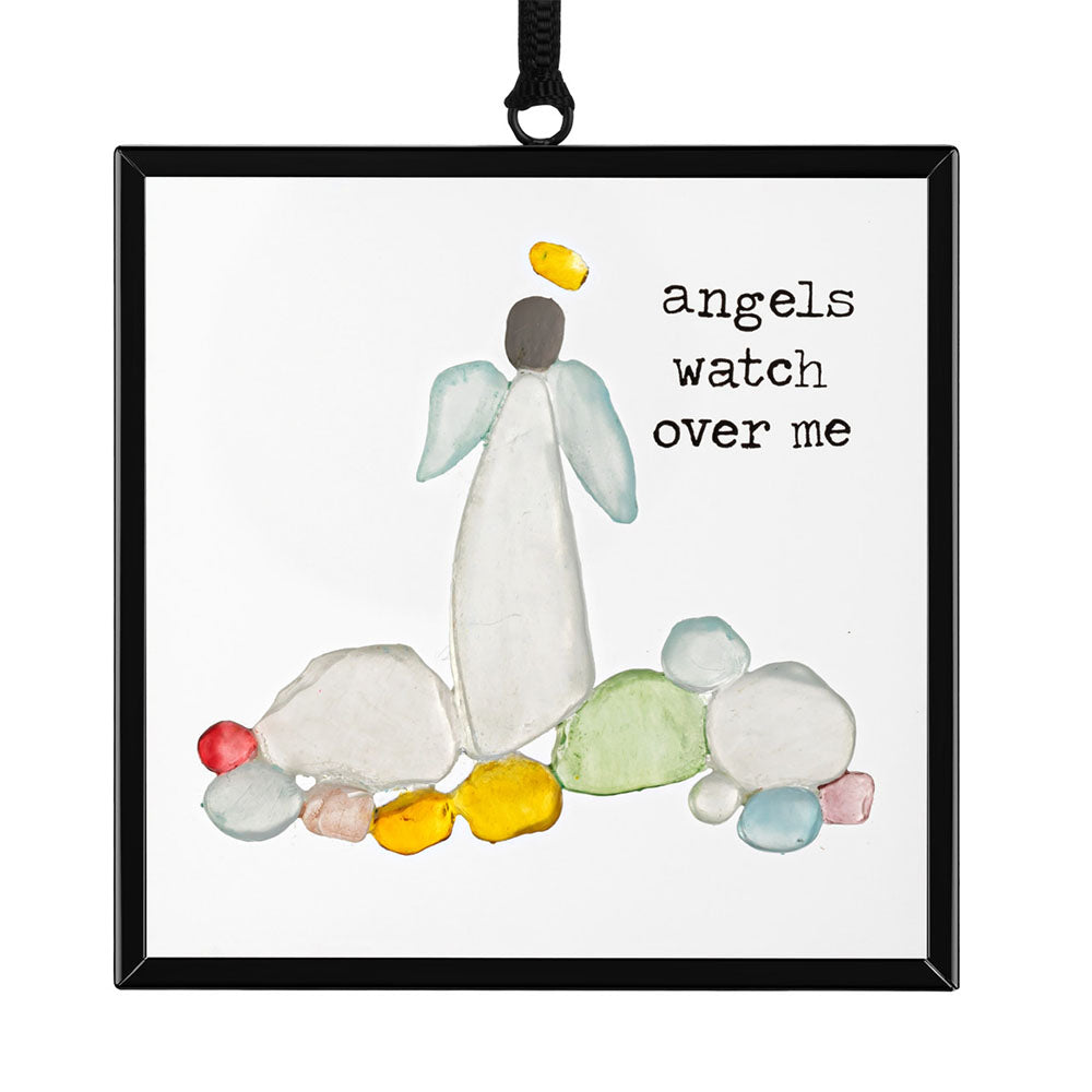 Guardian Angel Glass Suncatcher Ornament