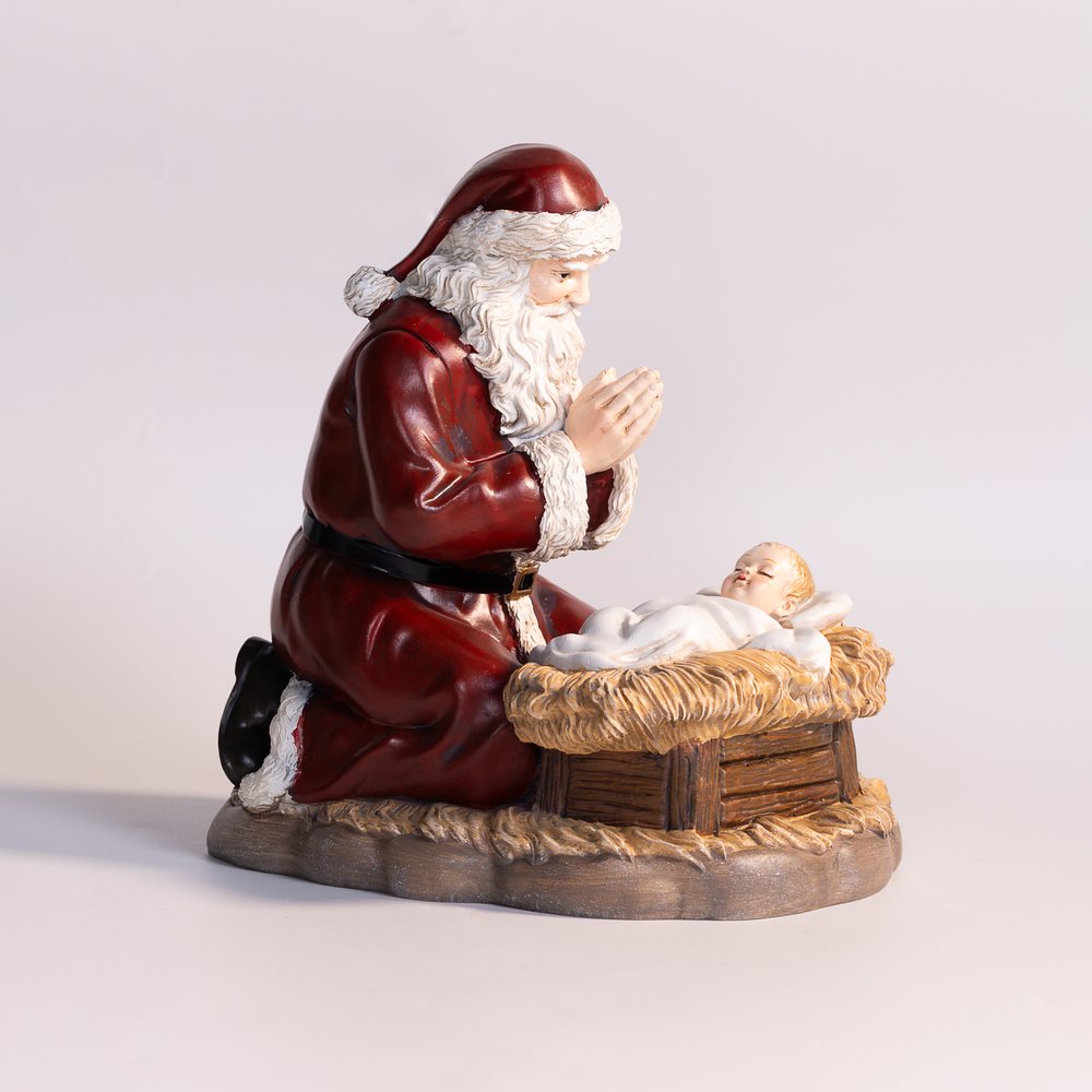 Reverent Kneeling Santa Statue - 8" (H)
