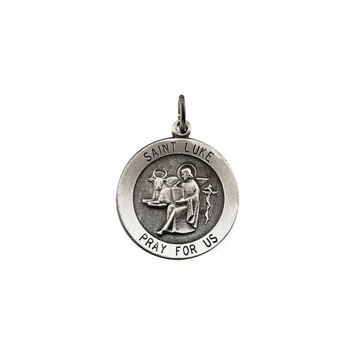 Sterling Silver 18mm Round St. Luke Medal