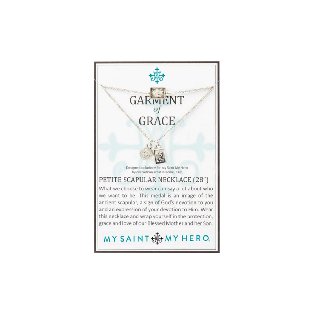Silver Tone Petite Scapular Necklace