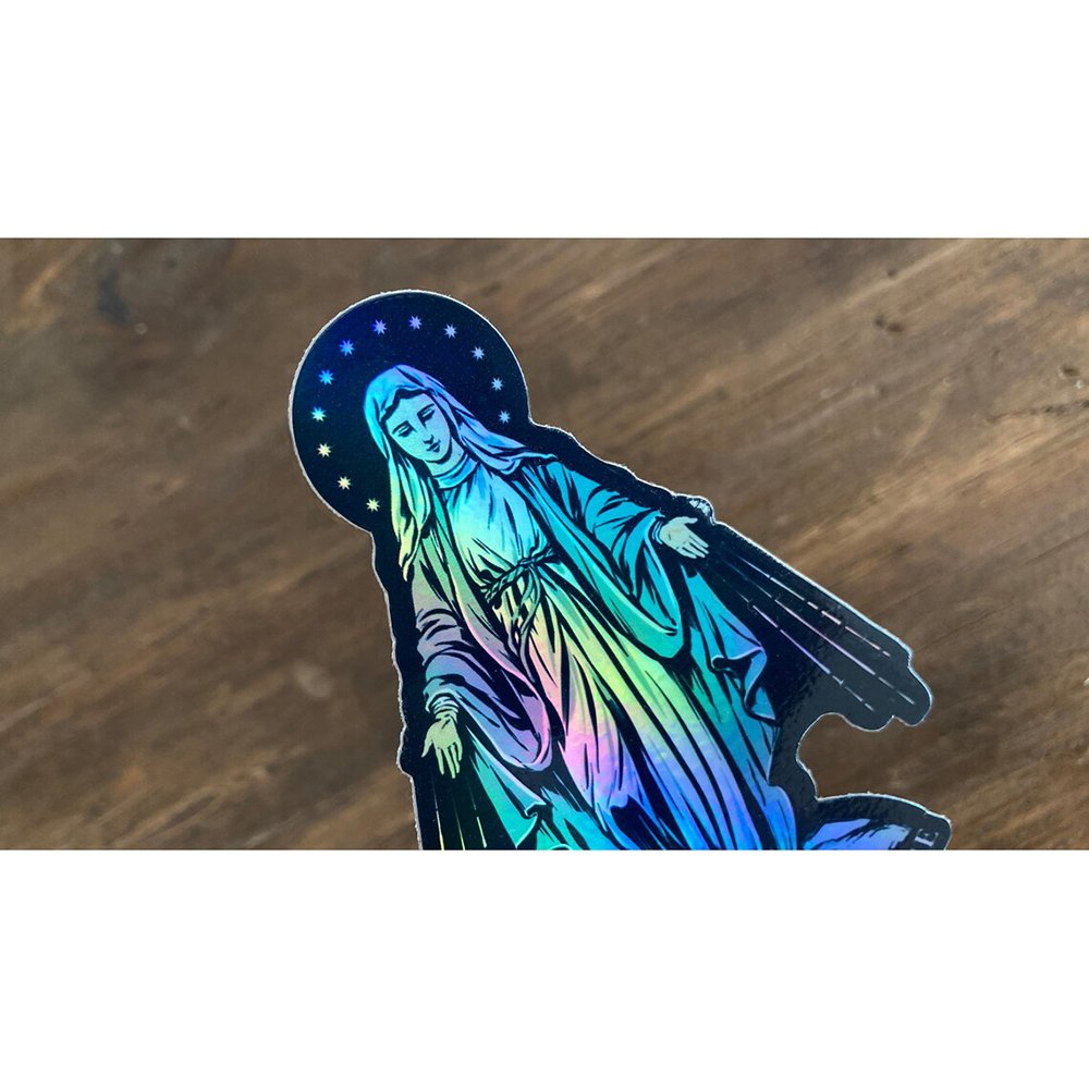 Our Lady of Grace Holographic Sticker - 4"