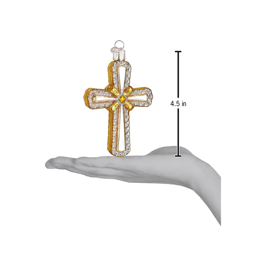 Holy Cross Blown Glass Ornament