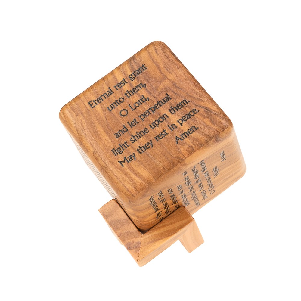 Olive Wood Prayer Cube With Base