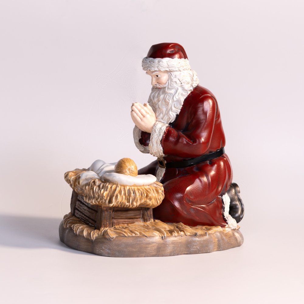 Reverent Kneeling Santa Statue - 8" (H)
