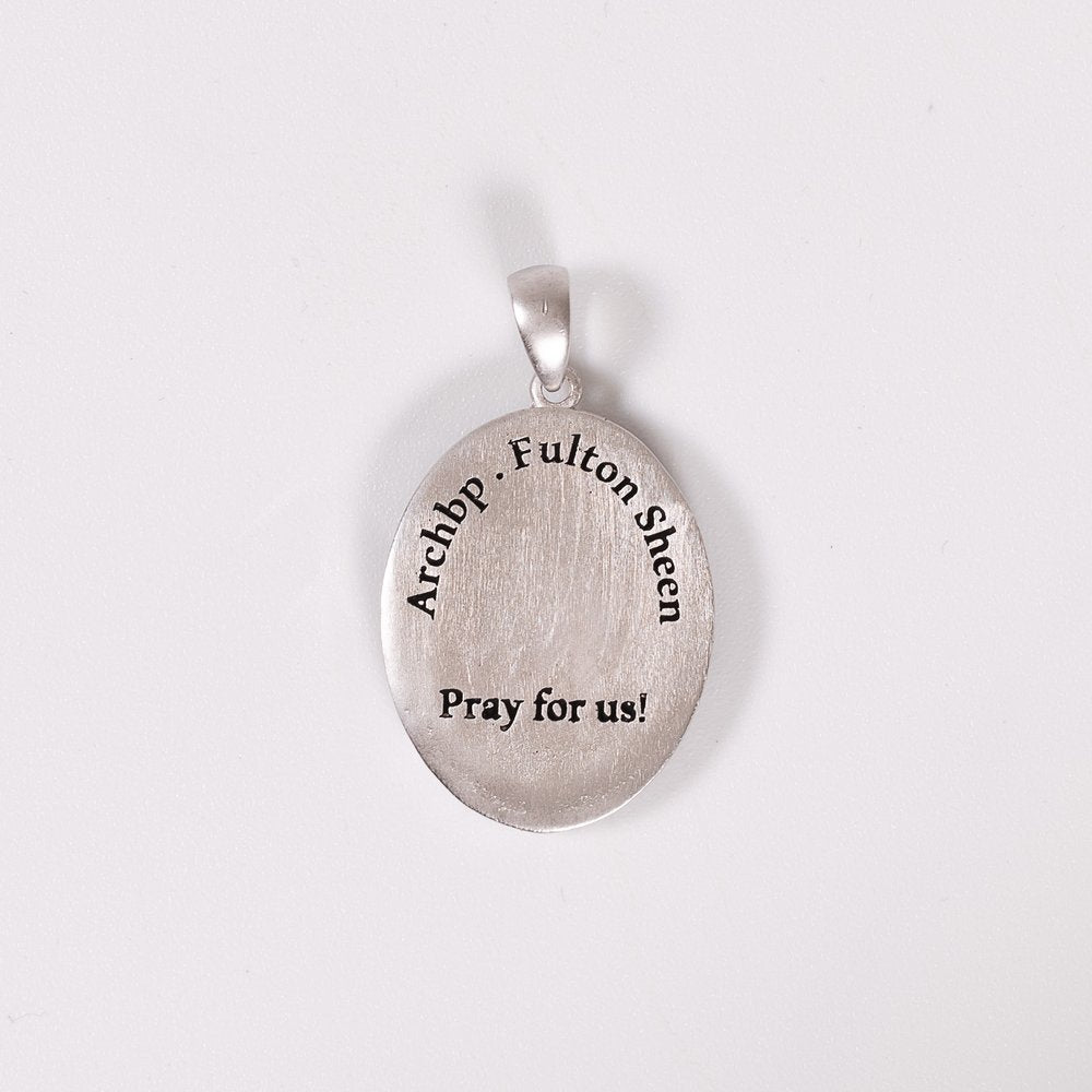 Silver Ven. Fulton Sheen Portrait Pendant