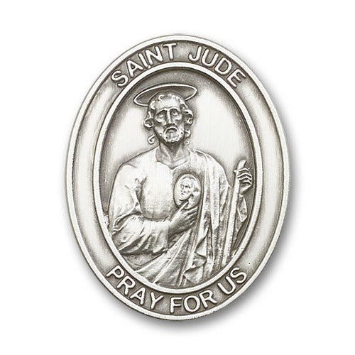 Antique Silver St. Jude Visor Clip