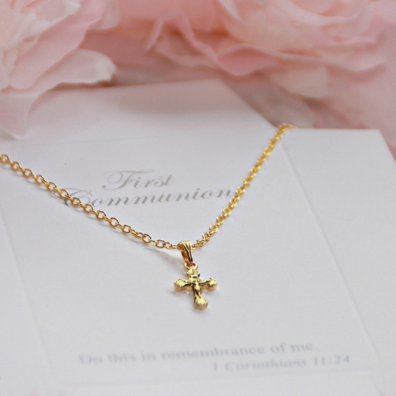 Girl's Petite Crucifix First Communion Necklace