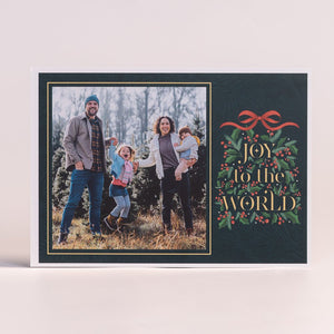Personalized Joy to the World Photo Christmas Cards