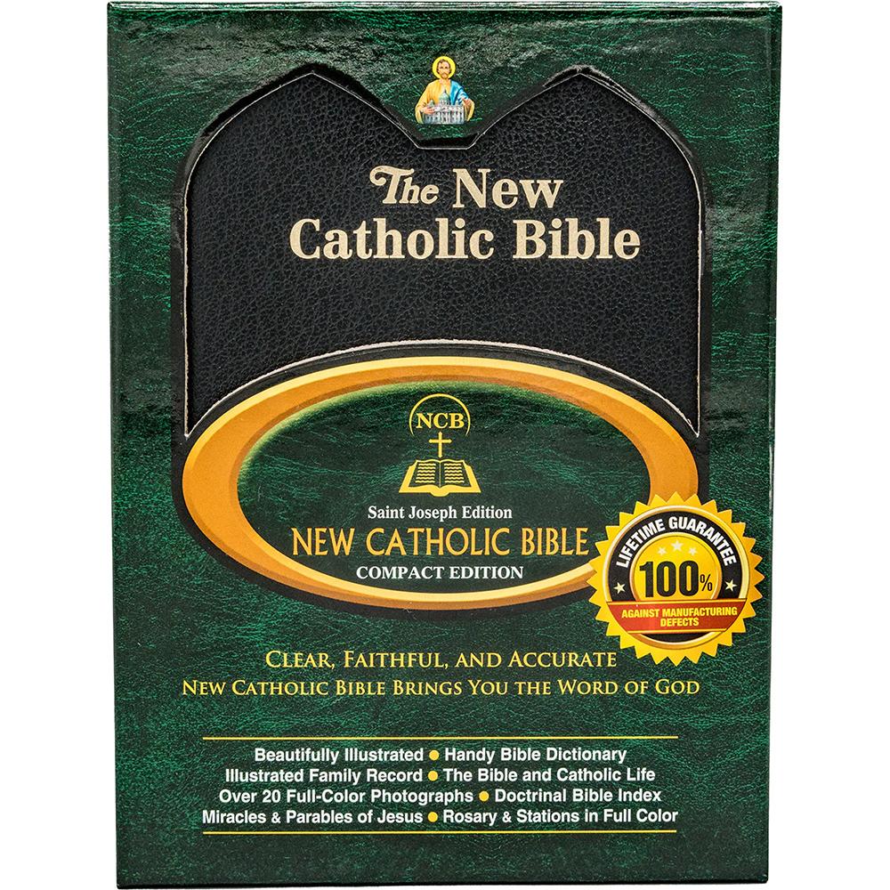 Black Leatherette St. Joseph New Catholic Bible - Compact Edition 4.5 " x6.5"