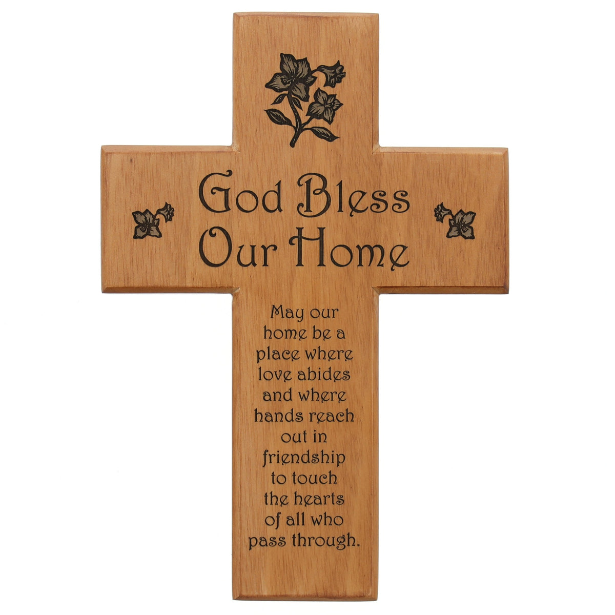 God Bless Our Home Mahogany Wall Cross