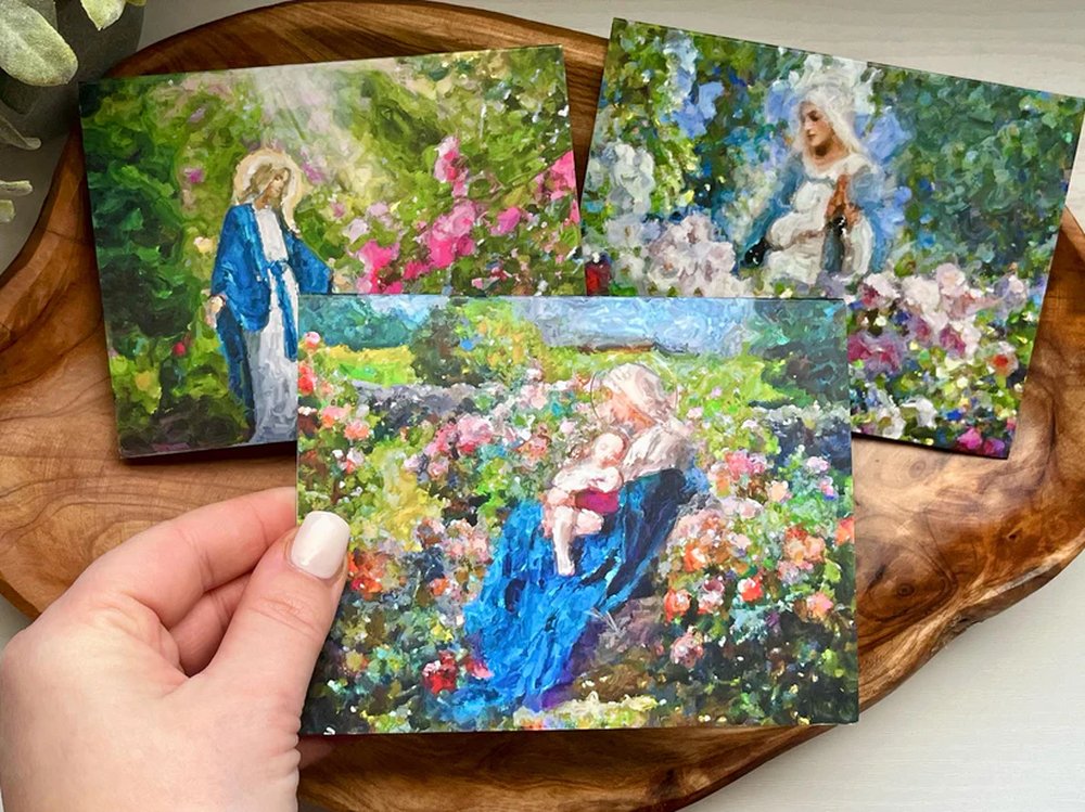 Our Lady Among the Flowers Variety Greeting Cards - Pack of 6