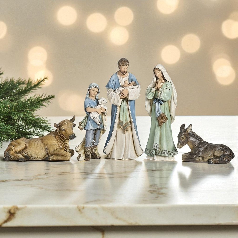 Joseph's Studio Blue Green Nativity - 5 Pieces