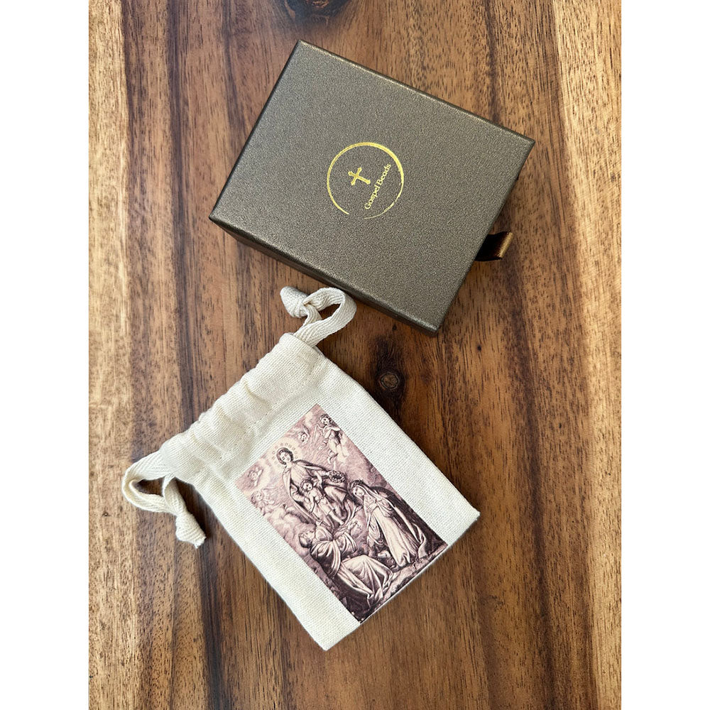 Rustic St. Michael Latin Cross Wooden Rosary