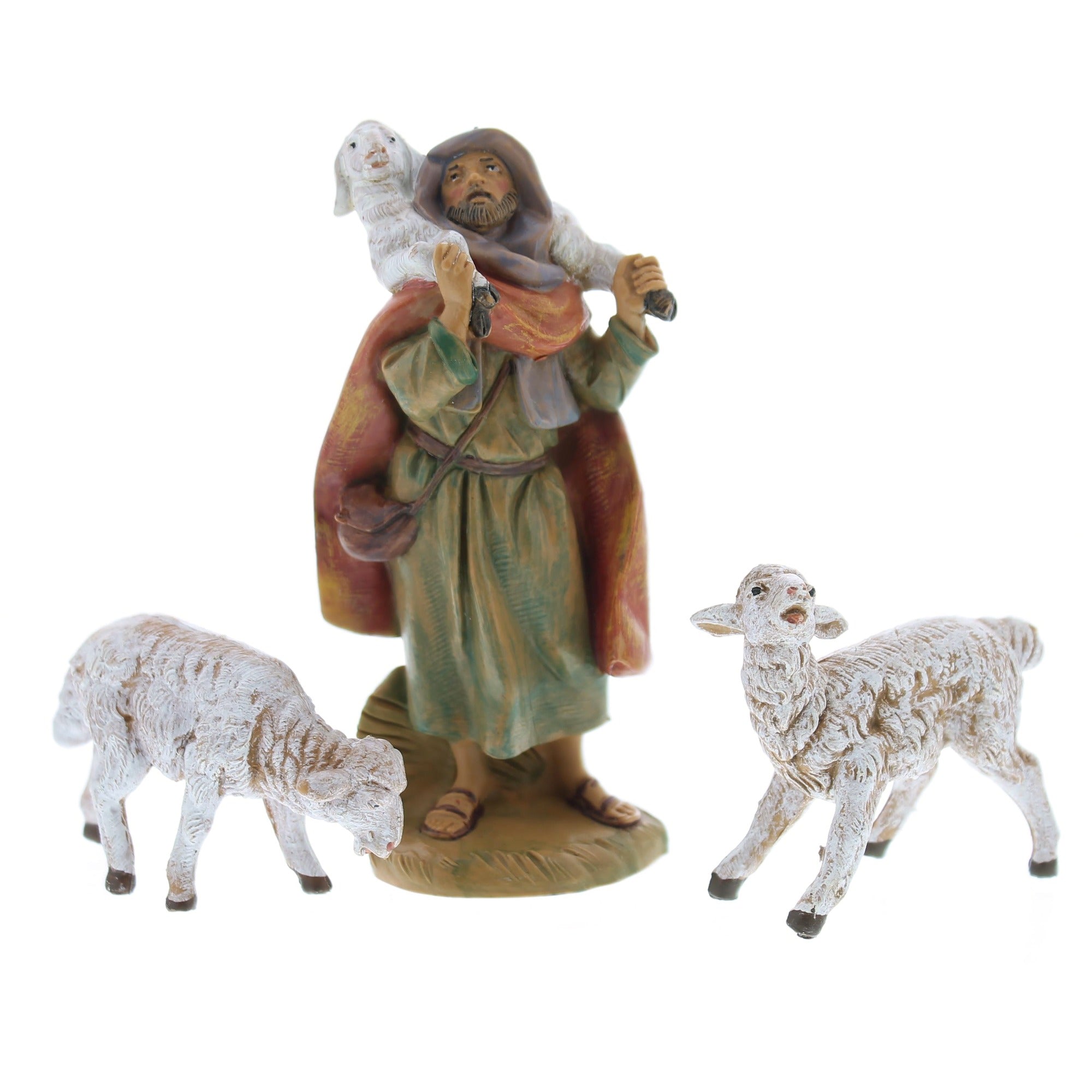 Fontanini 7 Piece Nativity Set with Italian Wood Stable 5" Scale