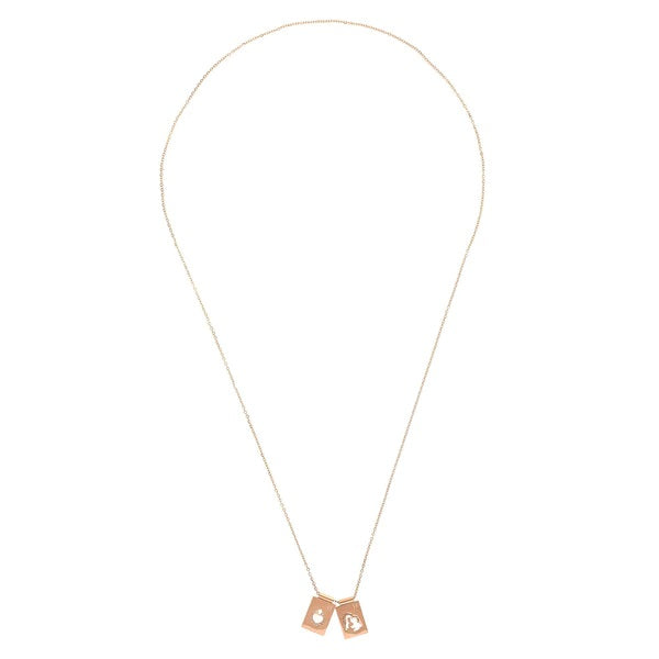Our Lady & Sacred Heart Rose Gold Scapular Necklace