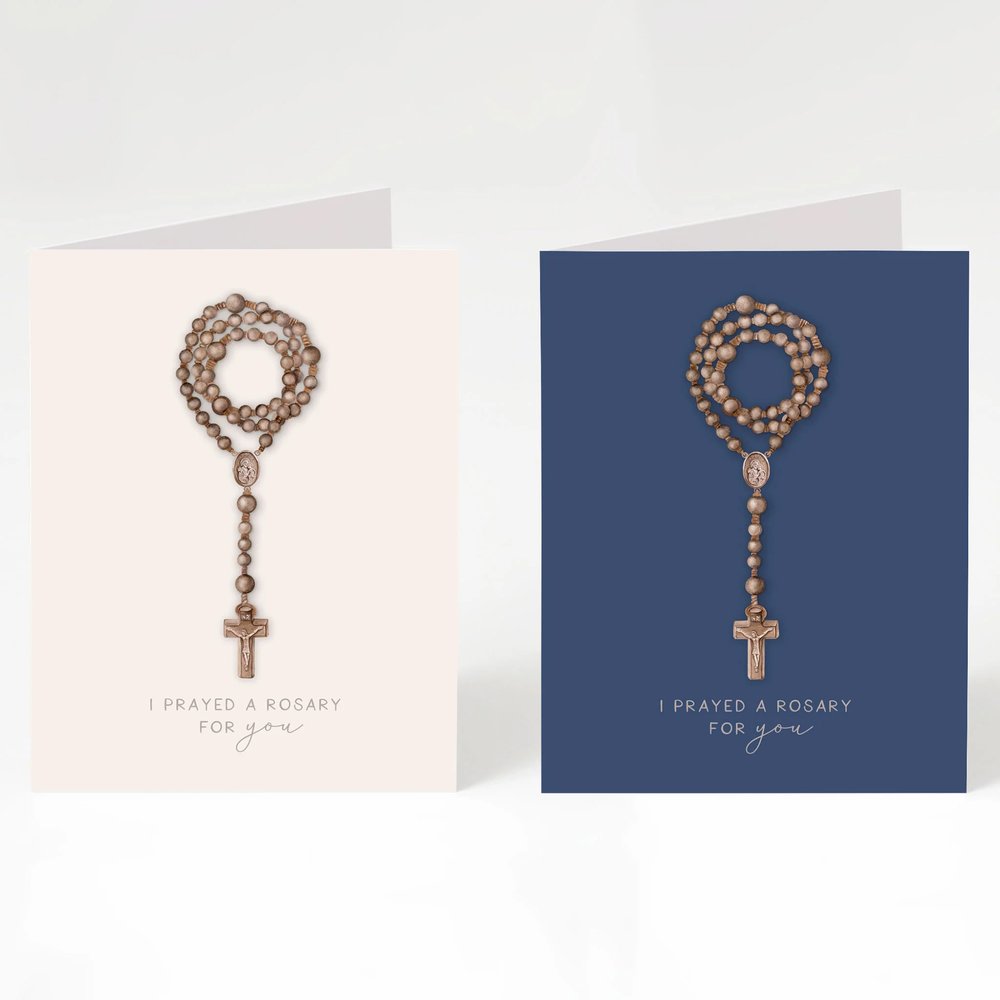 I Prayed a Rosary for You Greeting Cards (Variety 4 Pack)