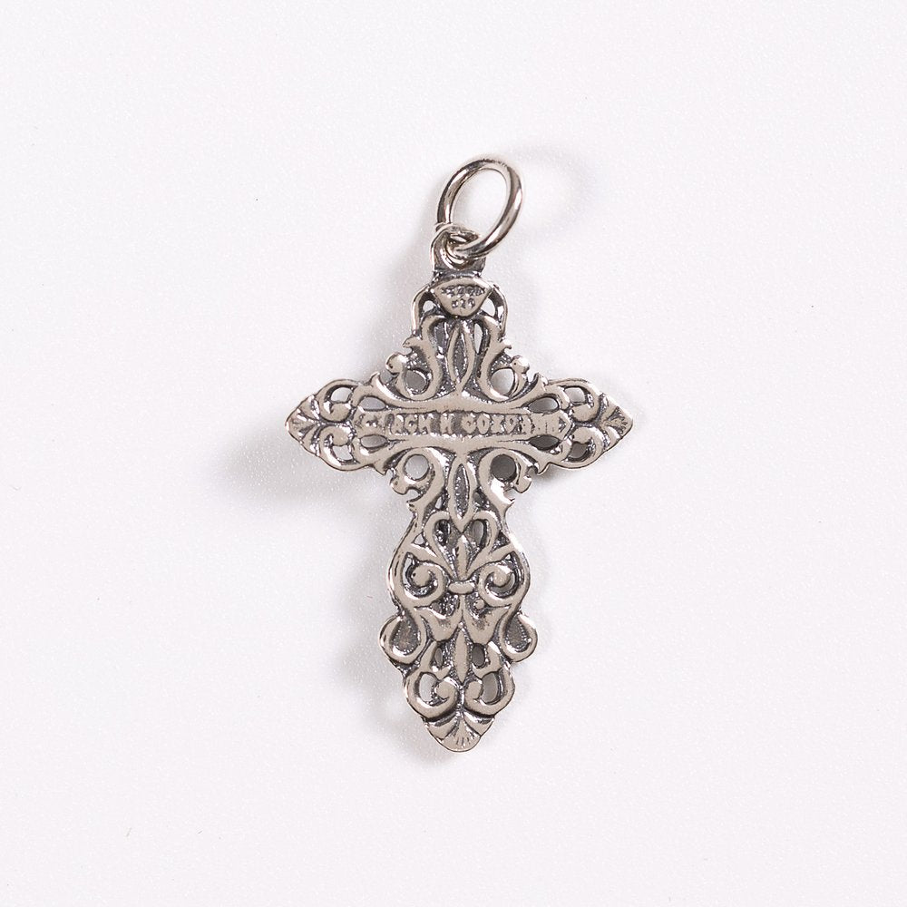 Sterling Silver Byzantine Heirloom Crucifix Pendant - .75"