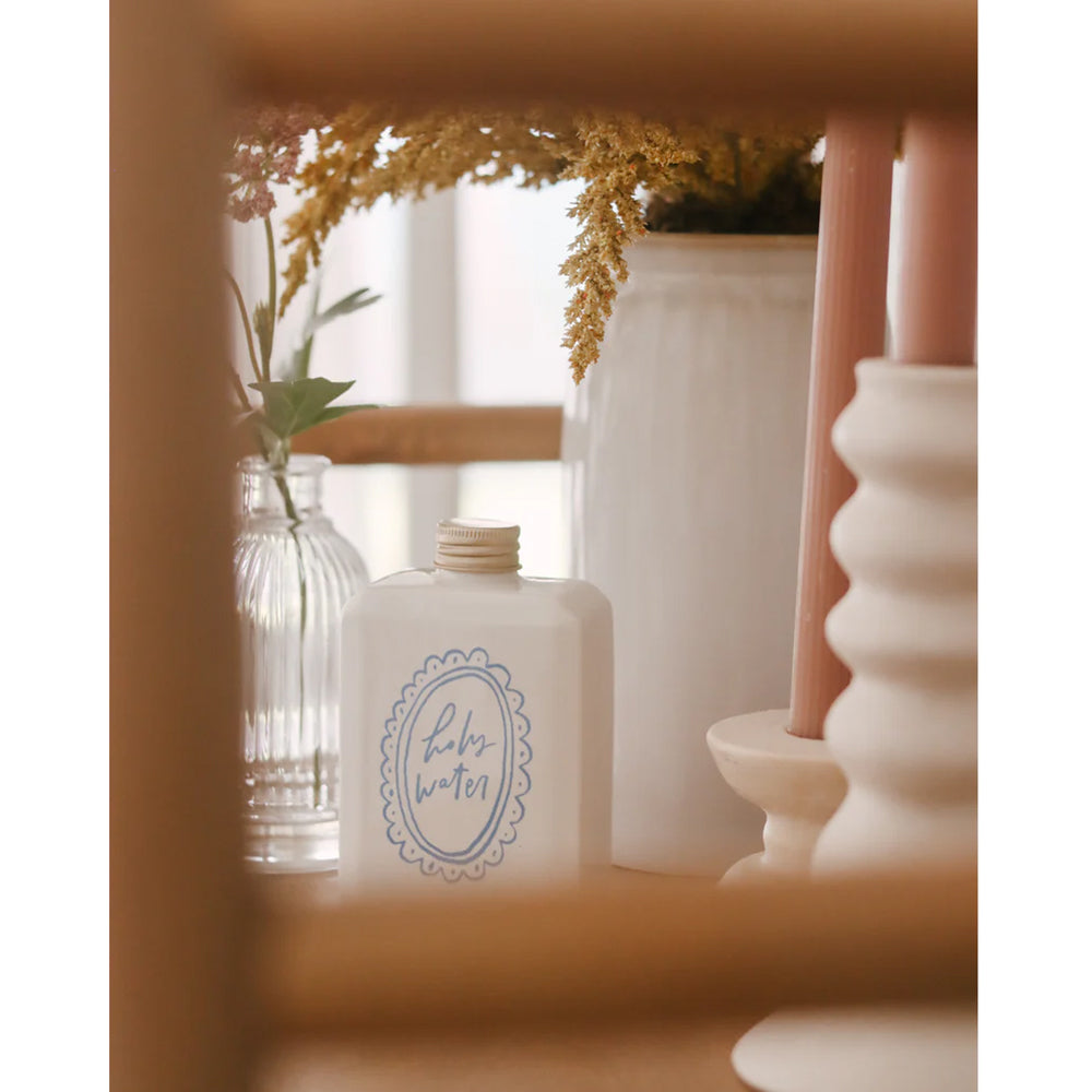 Be A Heart White & Blue Ceramic Holy Water Bottle