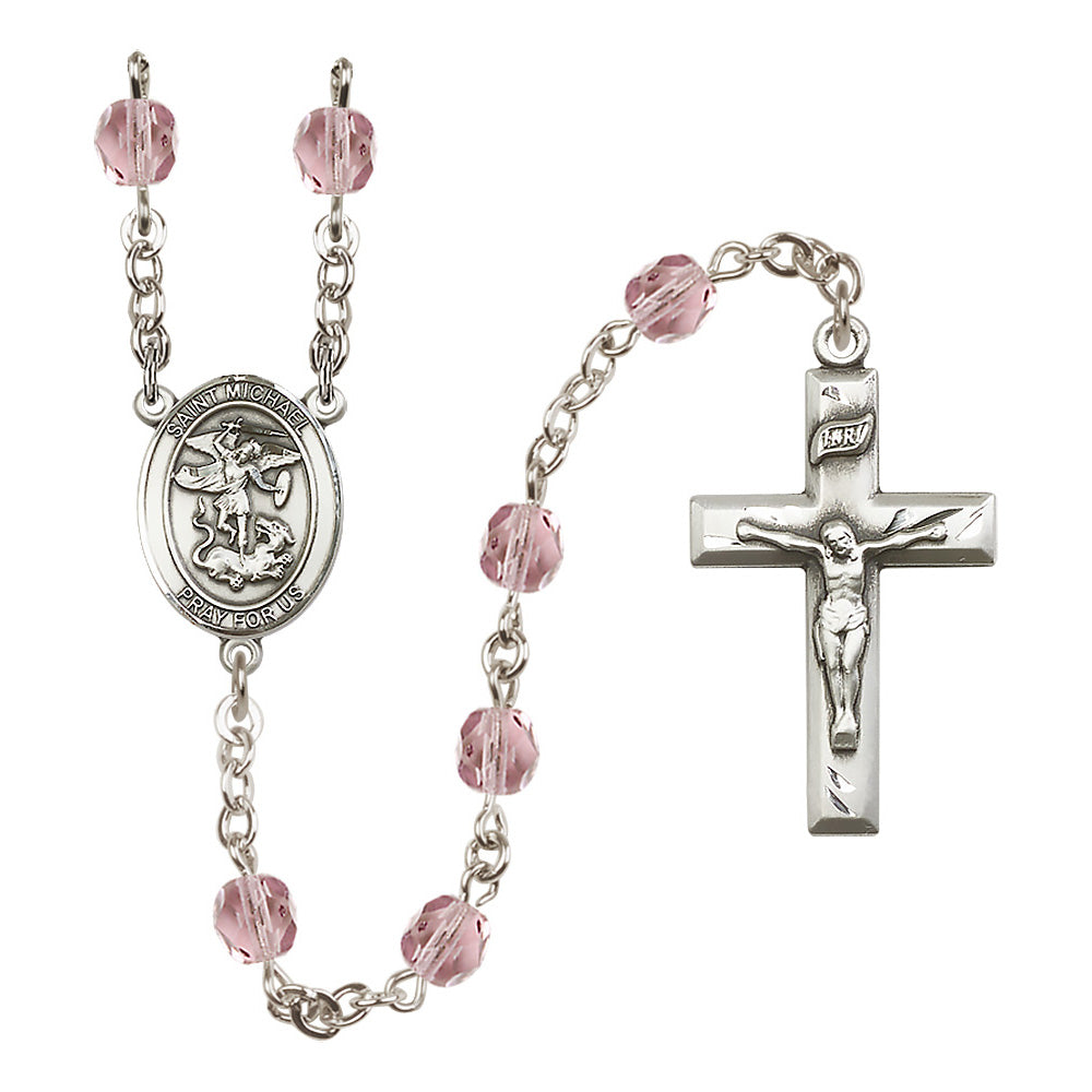 St. Michael the Archangel Crystal Birthstone Rosary - Multiple Birthst