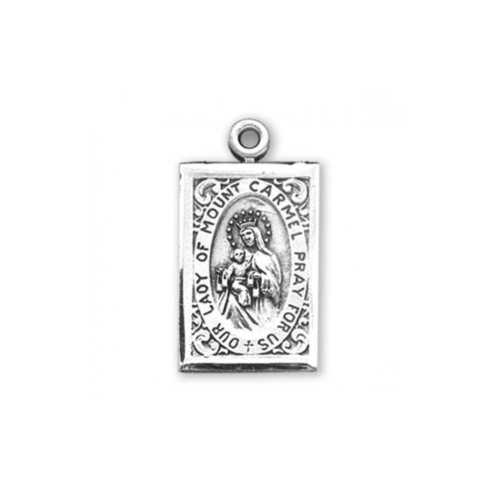 Our Lady of Mount Carmel Sterling Silver Scapular Medal