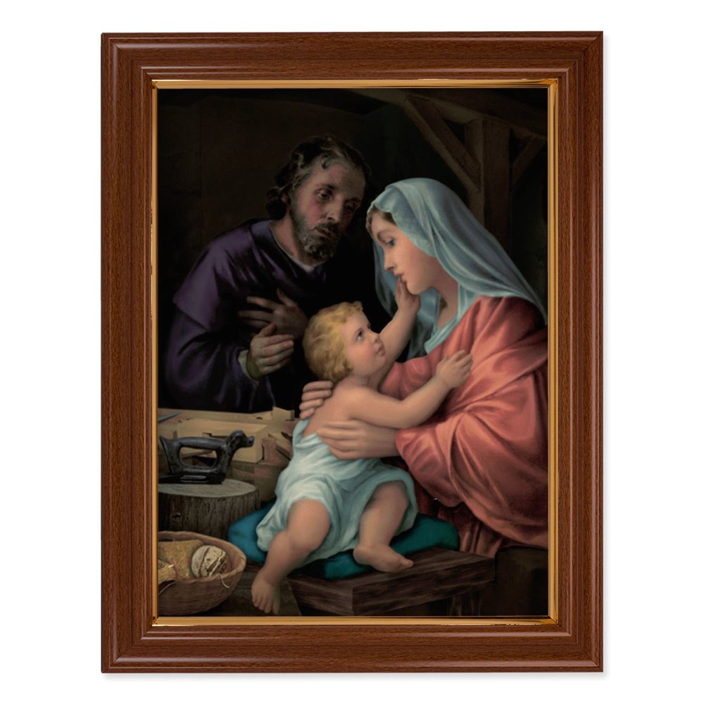 Simeone Framed Holy Family Print with Walnut Finish - 15.5" x 19.5"