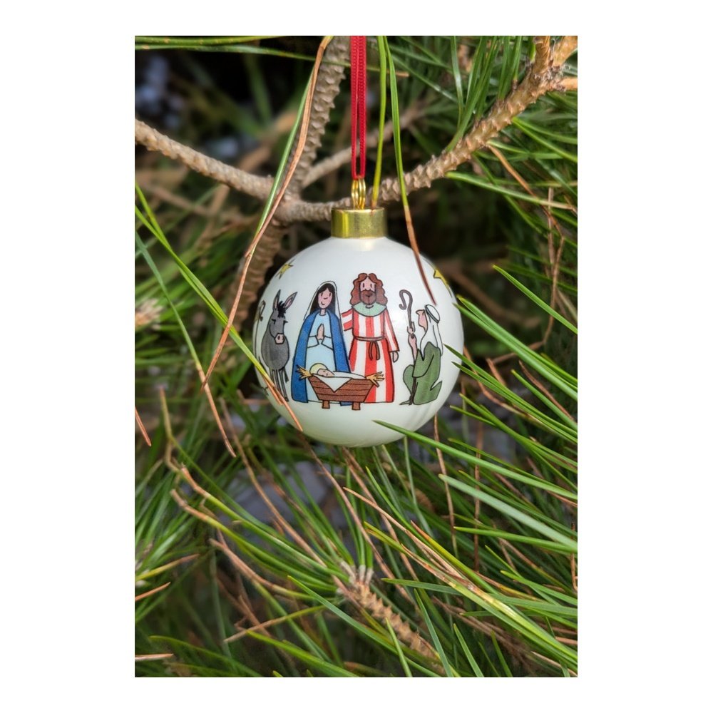 Nativity Painted Bauble Ornament