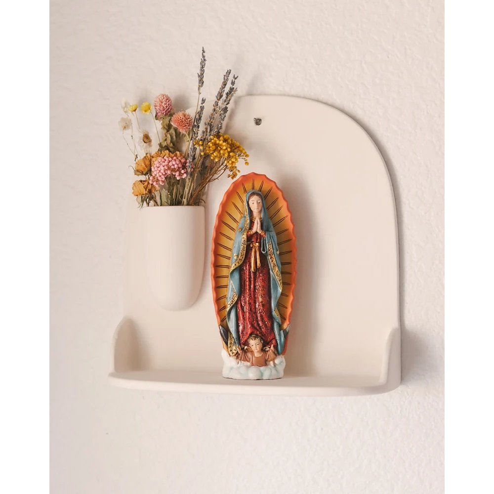 Be A Heart Ceramic Wall Altar with Inset Flower Vase - 10"