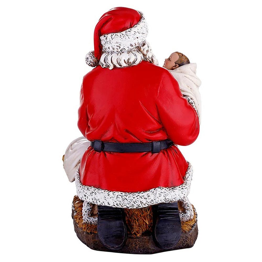Adoring Santa Nativity Figurine - 9"