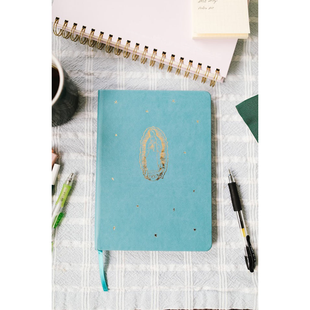 Turquoise Our Lady of Guadalupe Leatherette Journal