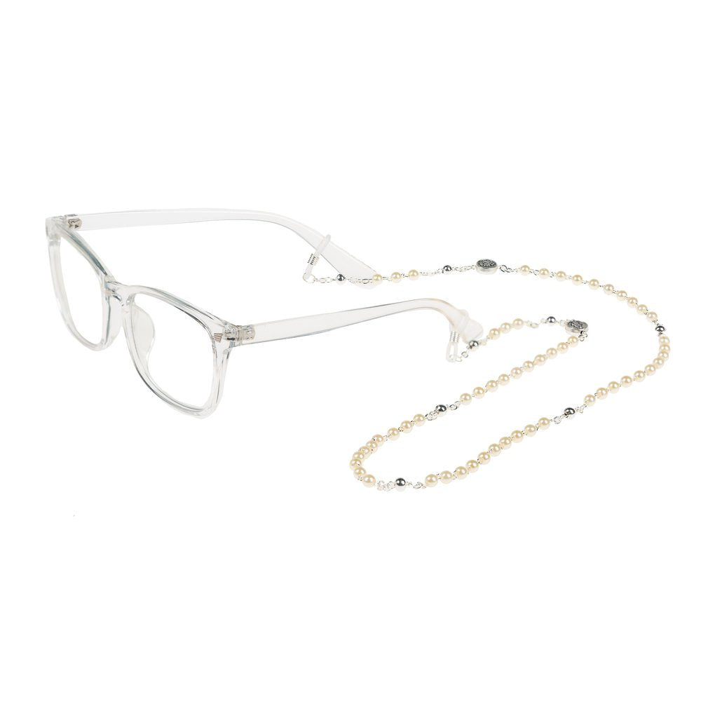 Pearl Miraculous Medal Rosary Eyeglasses Holder