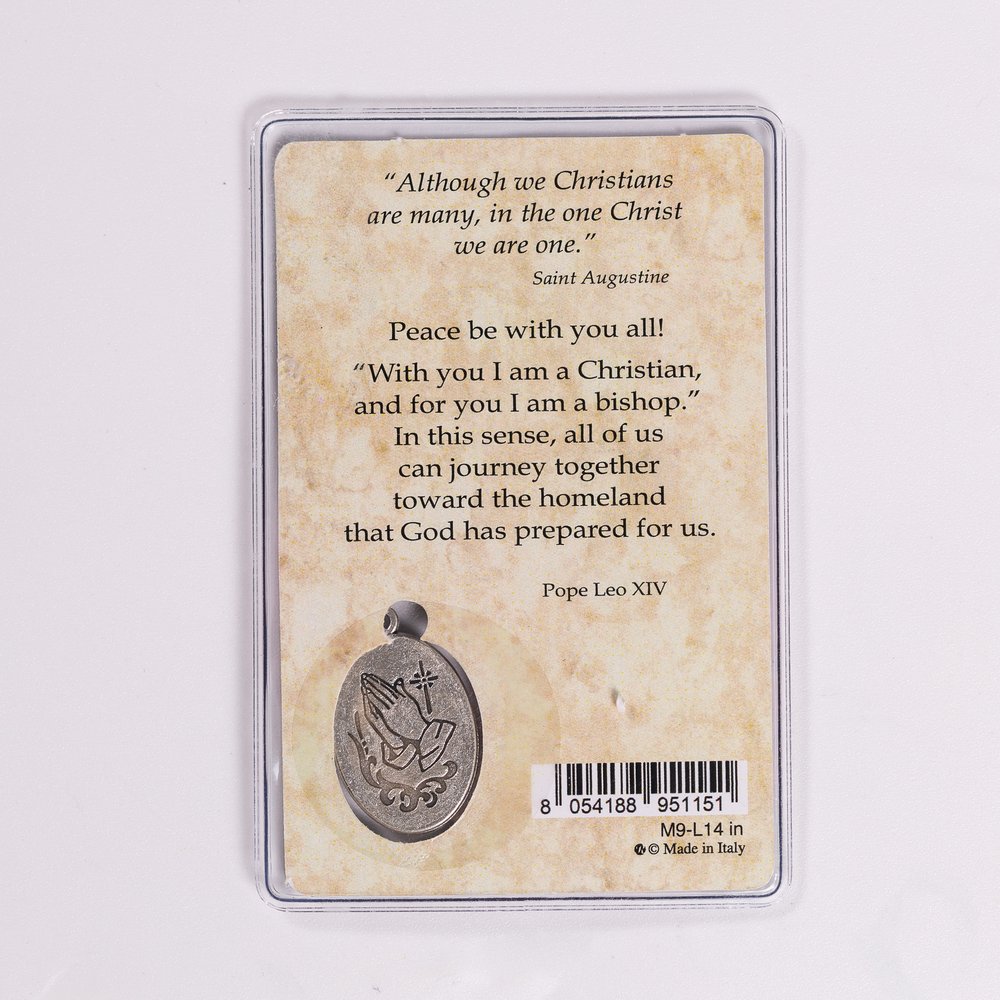 Pope Leo XIV In the One We Are One Prayer Card & Medal
