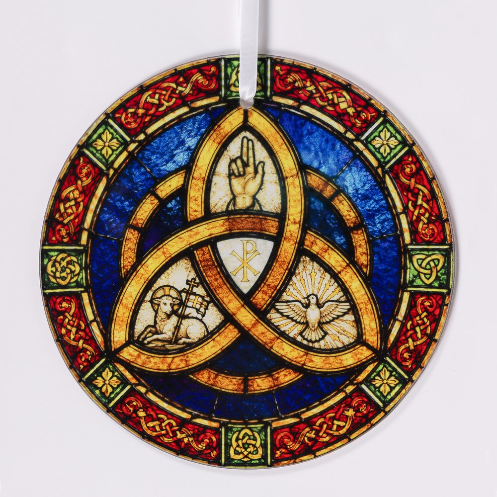 Holy Trinity Knot Stained Glass Suncatcher - 6" (D)