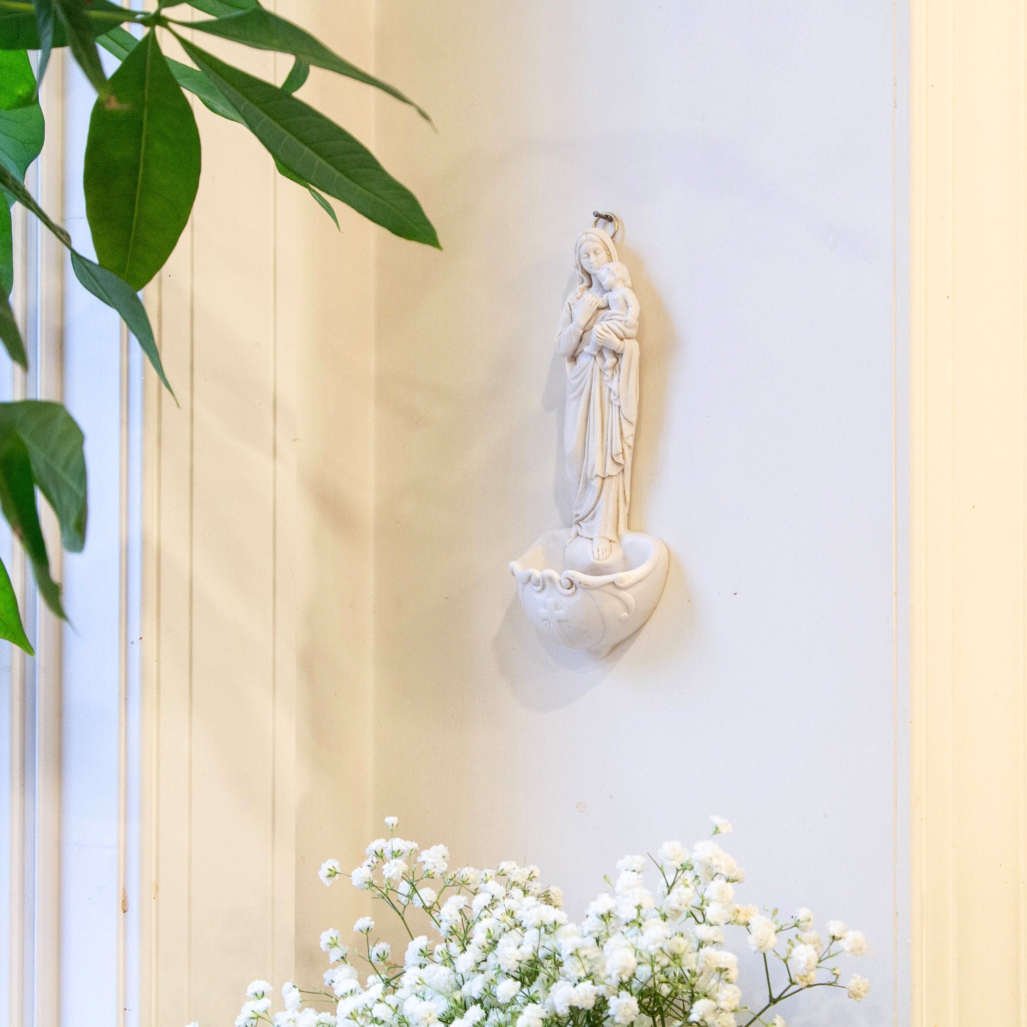 Madonna and Sleeping Child Holy Water Font