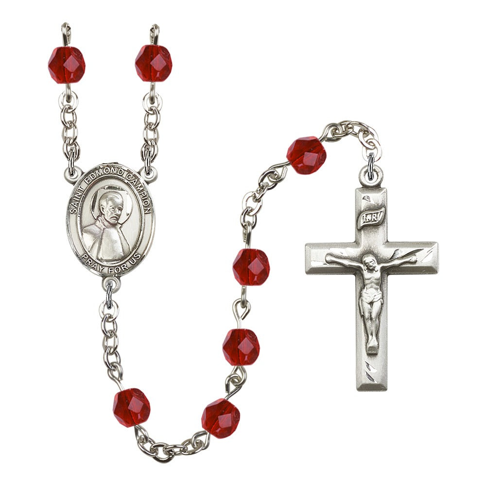 St. Edmund Campion Red July Rosary 6mm | The Catholic Company®