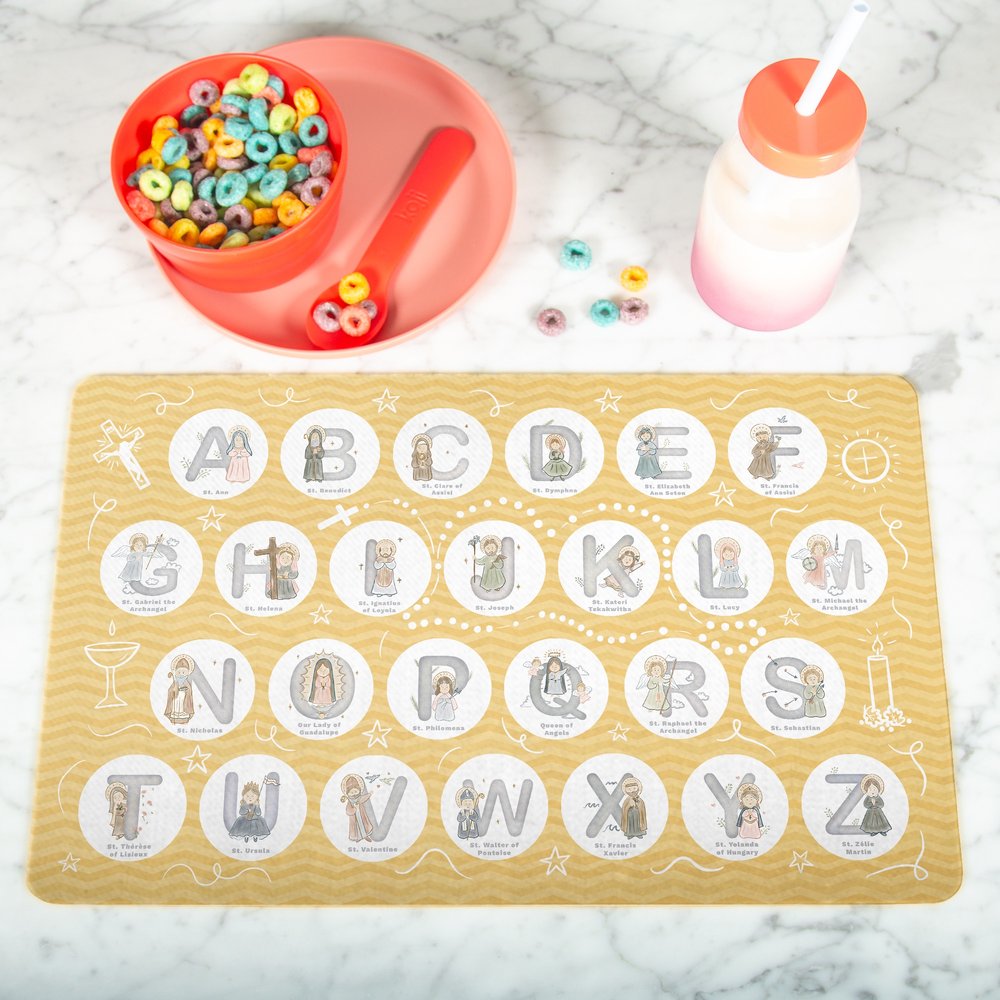 Catholic Saints Alphabet Placemat
