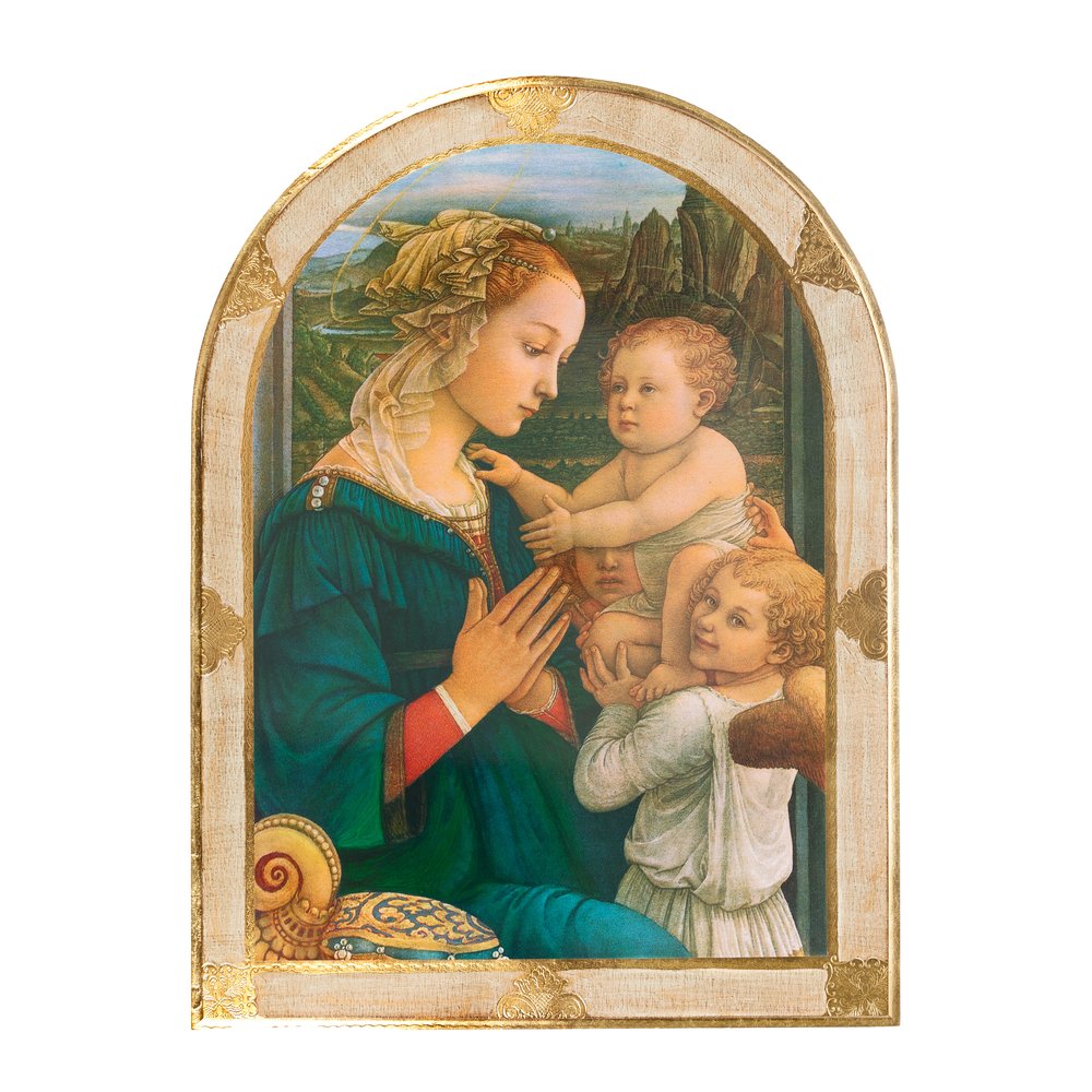 Arched Lippi Madonna Florentine Plaque