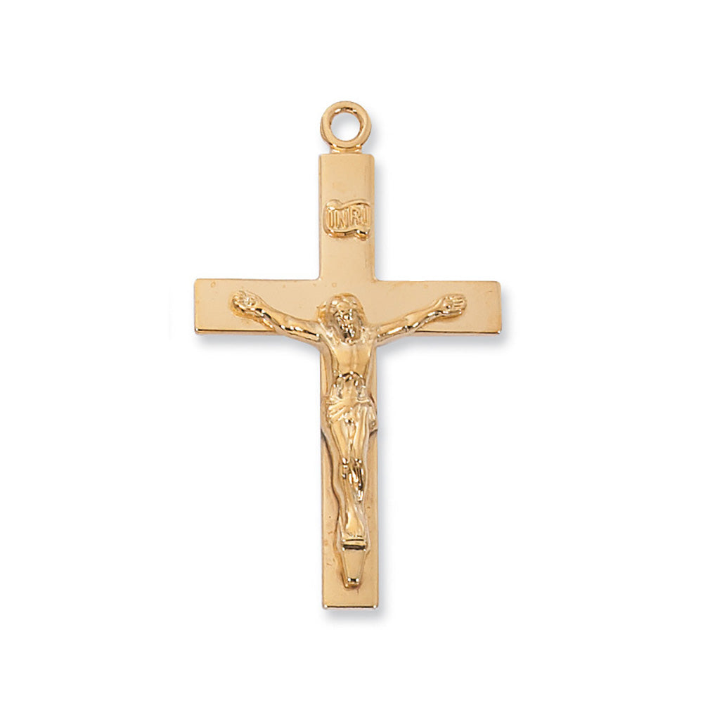 Gold Over Sterling Silver Lord’s Prayer Crucifix – 24" Chain