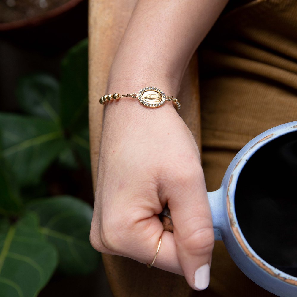 Gold Filled Guadalupe Rosary Bracelet