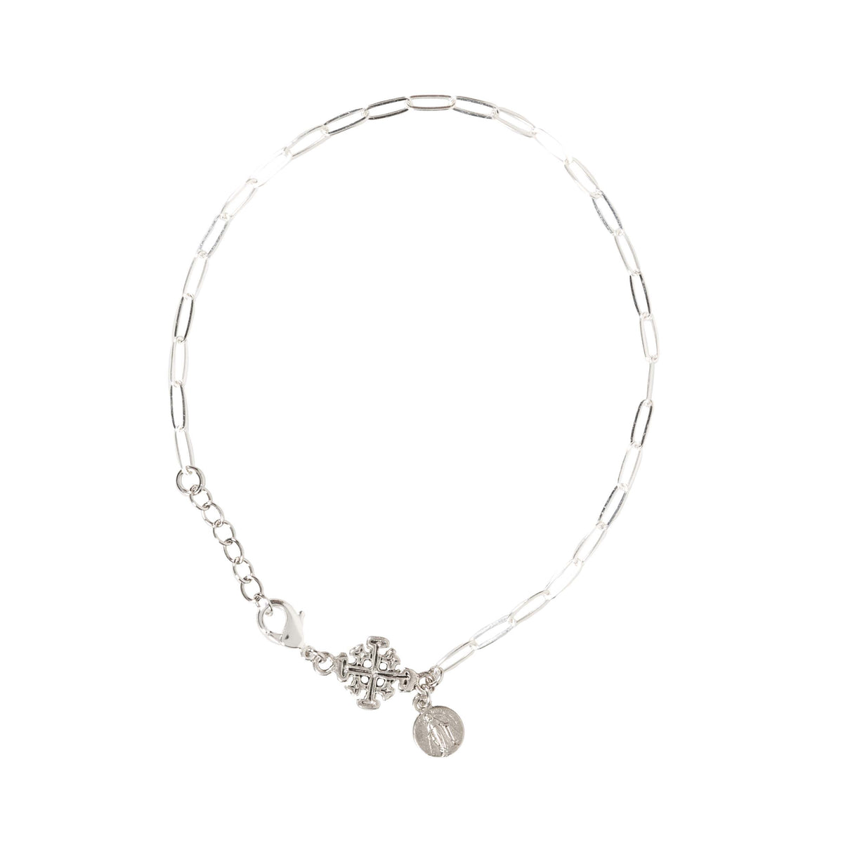 Marian Paper Clip Chain Anklet - Silver