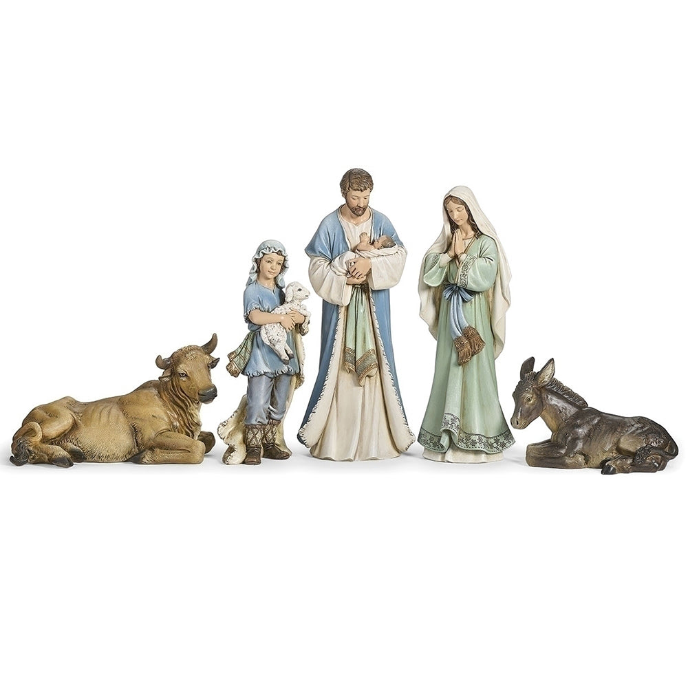 Joseph's Studio Blue Green Nativity - 5 Pieces