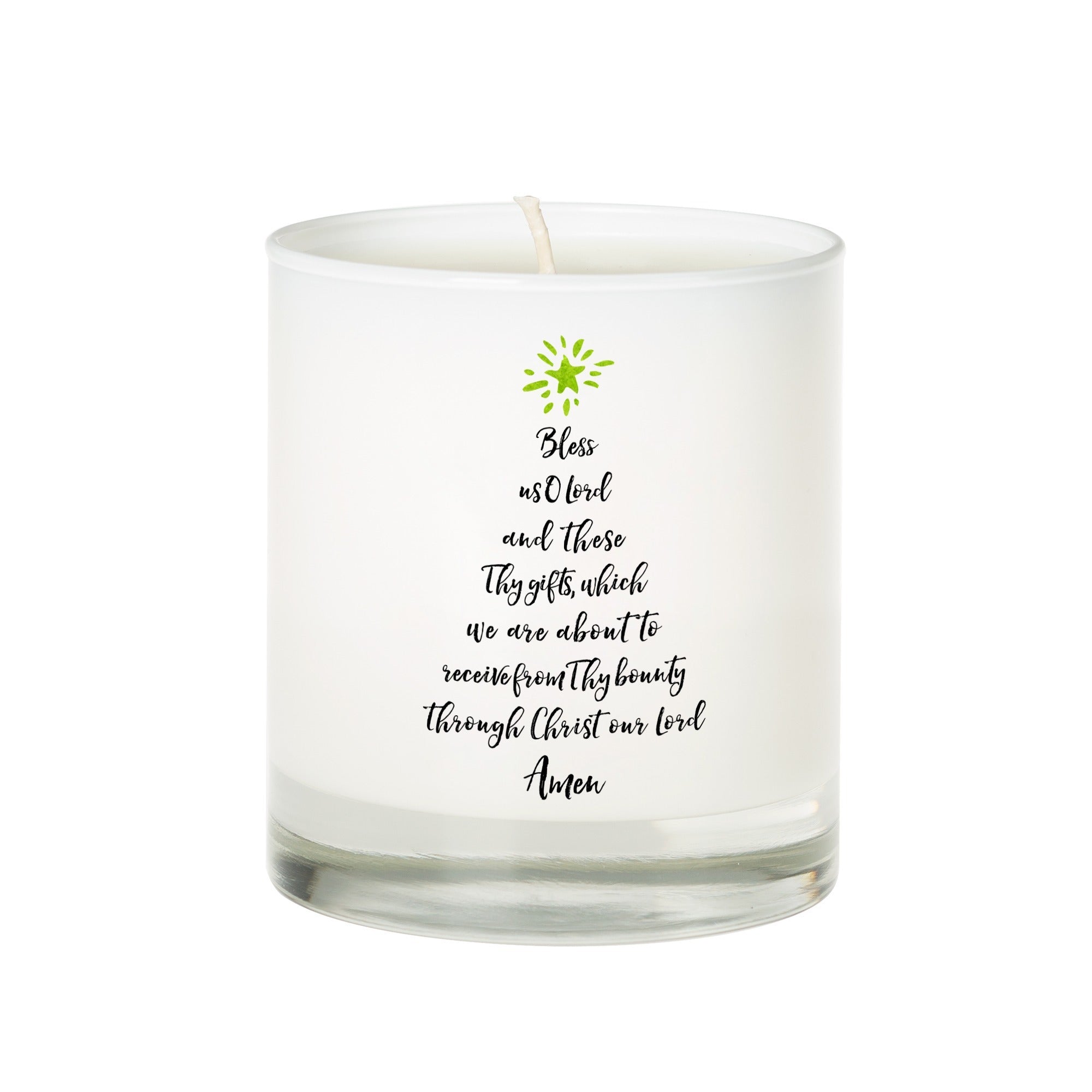 Christmas Bless Us O Lord Candle