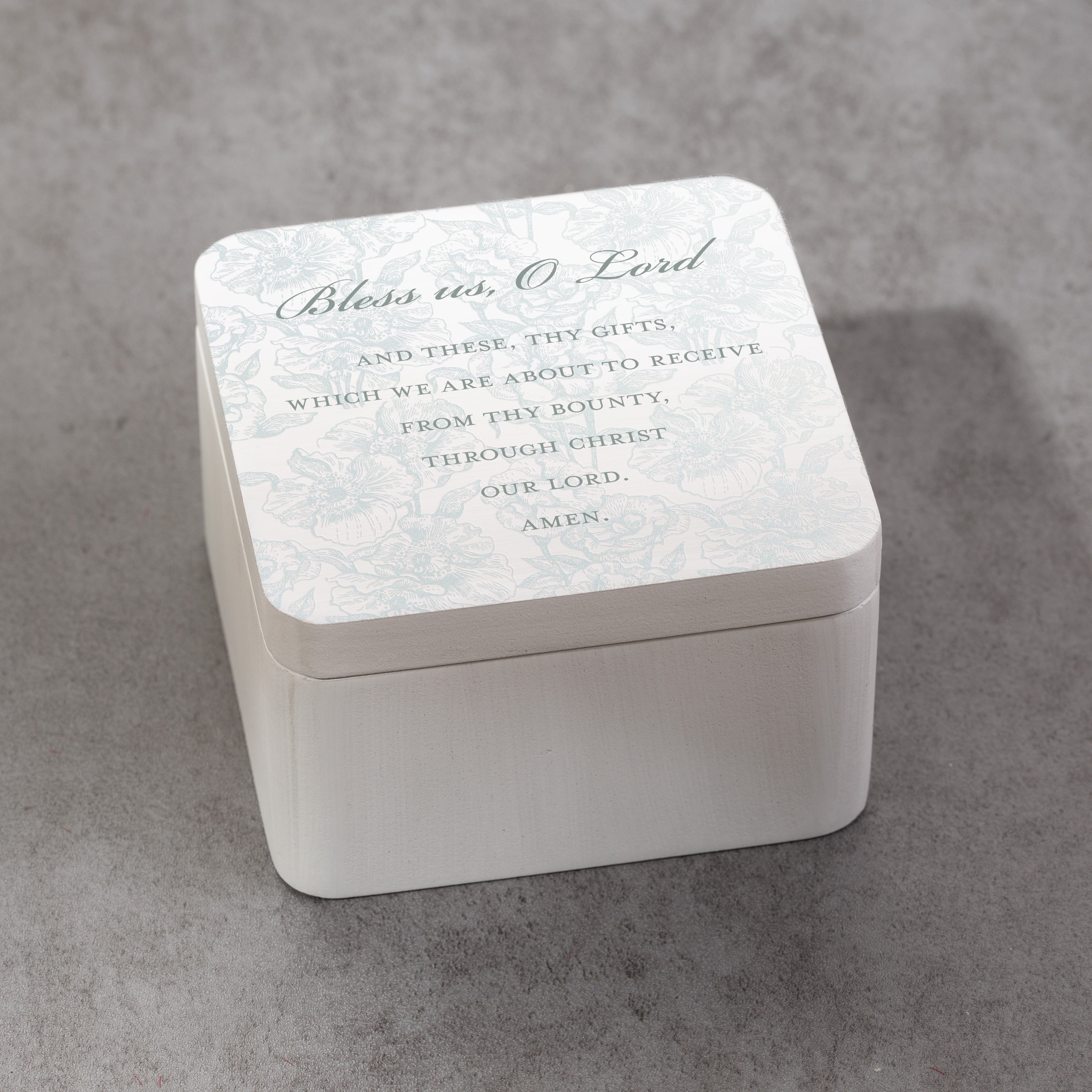 Toile Bless Us O Lord Keepsake Box