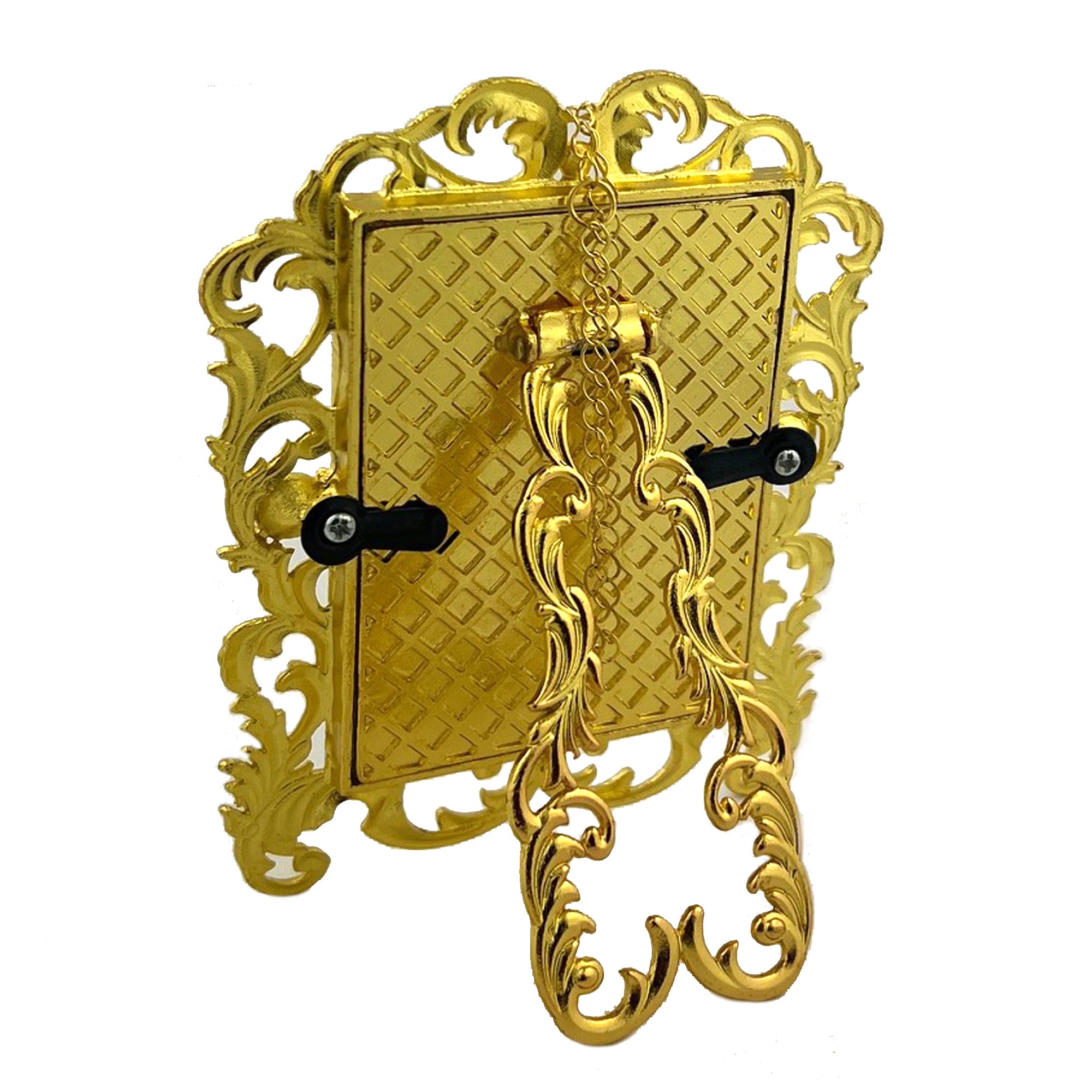 Gold Jeweled Frame Madonna Queen of Hope Icon - 4" x 3.25"