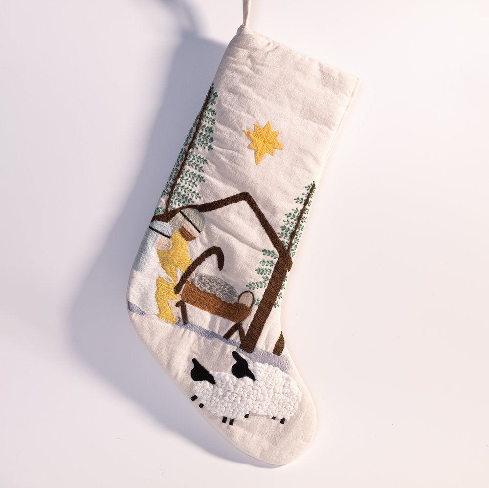 Nativity & Angel Christmas Stockings - Set of 4