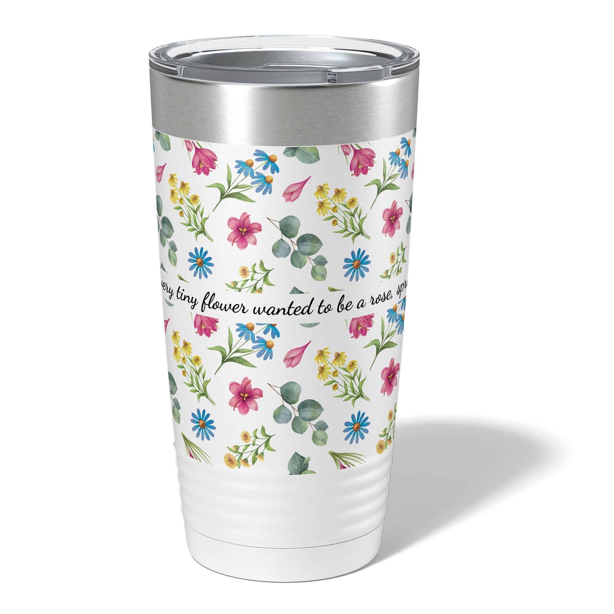 If Every Tiny Flower Insulated White 20oz Tumbler