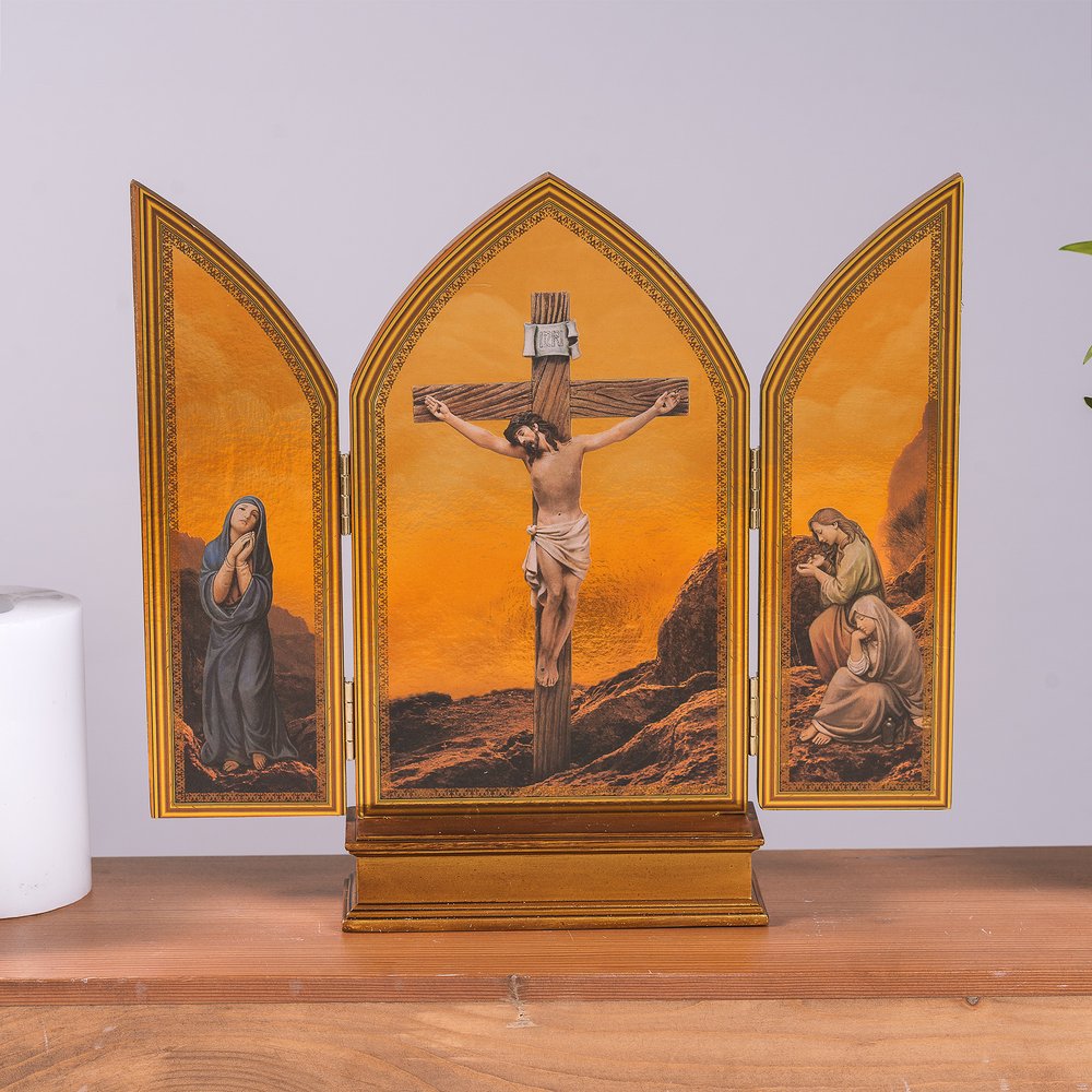 Golden Crucifiction Triptych - 10"