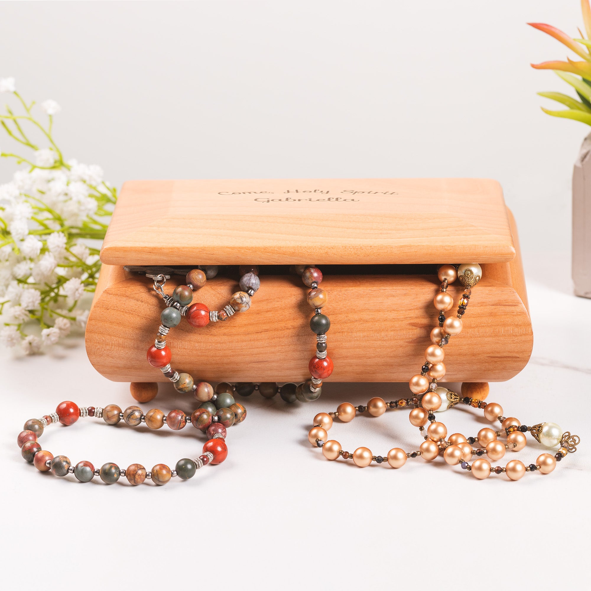 Personalized Come Holy Spirit Red Alder Keepsake Box