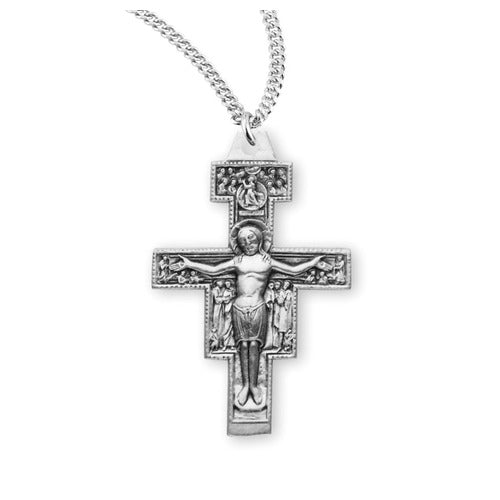 Sterling Silver San Damiano Crucifix Necklace