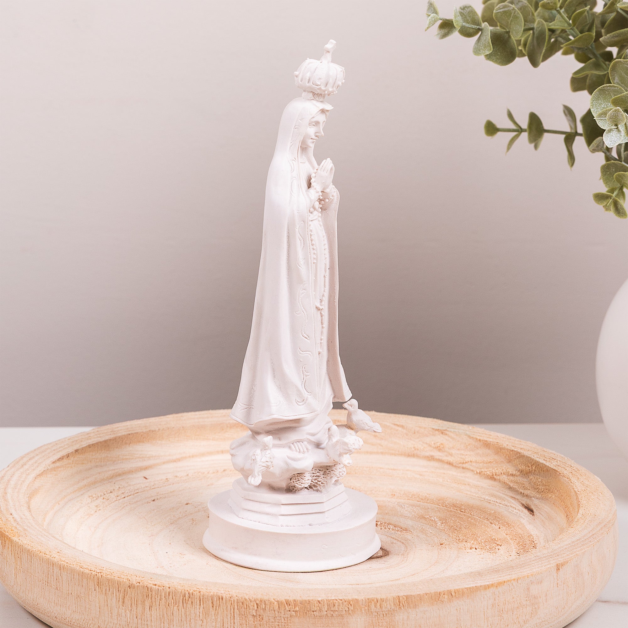 Classic White Our Lady of Fatima Statue - 8"