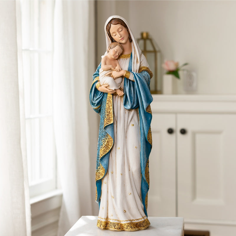 Gilded Madonna & Child Statue - Multiple Sizes